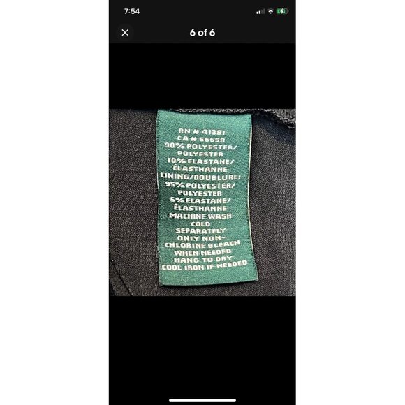 Ralph Lauren, Dress, Cocktail  Black Dress Ruched Waist Size 4 - Picture 6 of 7